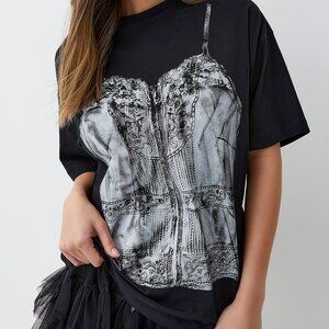 Corset Print 100% Cotton Oversized Tee